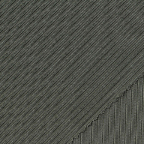 Polyester Stretch Rib Knit Fabric, 190 gsm, 165 cm — Grey