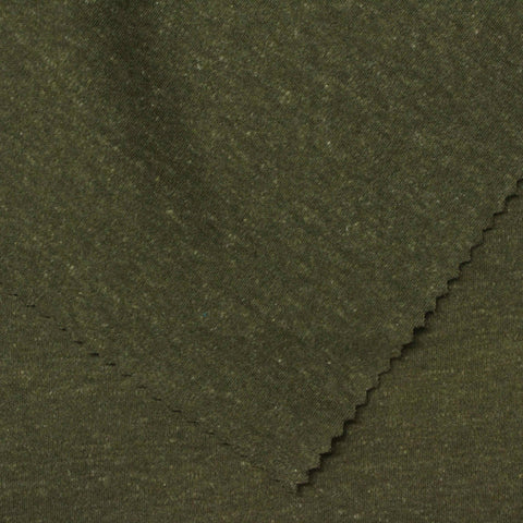 Dark Green Marl Interlock Knit, Cotton