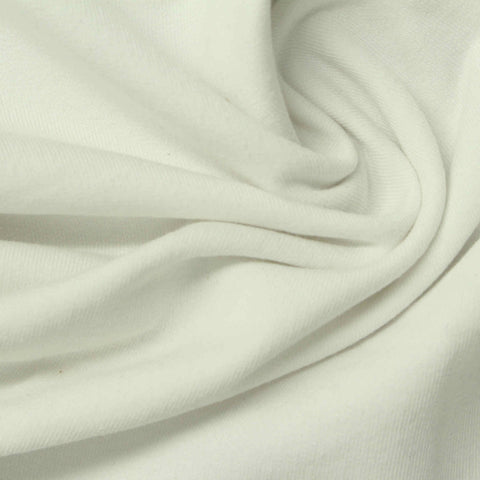 Cotton Stretch French Terry Fabric, 235 gsm, 180 cm — White
