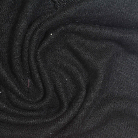 Viscose Polyester Stretch Chunky Knit Fabric, 220 gsm, 155 cm — Black