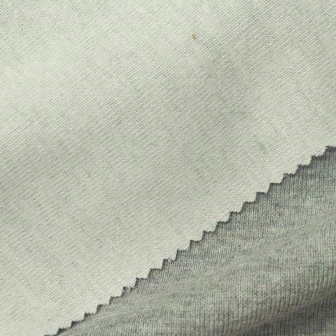 Heather Grey Marl Rib Knit, Cotton-Poly, 320 gsm