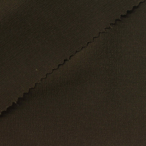 Polyester Viscose Stretch Crepe Fabric, 160 gsm, 135 cm — Brown