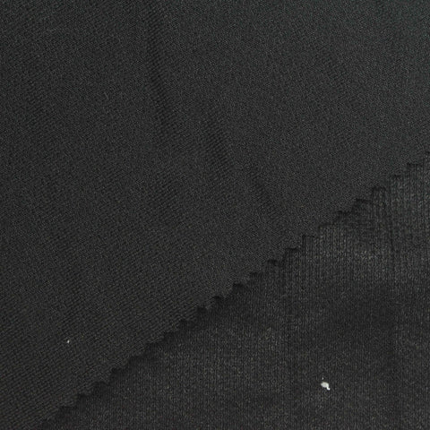 100% Polyester Interlock Knit Fabric, 280 gsm, 156 cm — Black