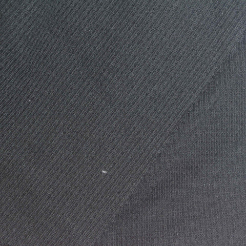 Black Waffle Knit, Poly-Cotton