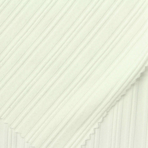 Polyester Stretch Rib Knit Fabric, 180 gsm, 145 cm — White
