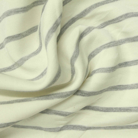 Grey Horizontal-Stripe Scuba Knit, Poly-Modal