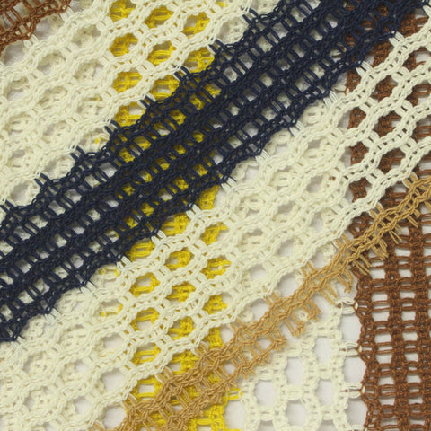 Yellow Vertical-Stripe Chunky Knit, Poly-Cotton