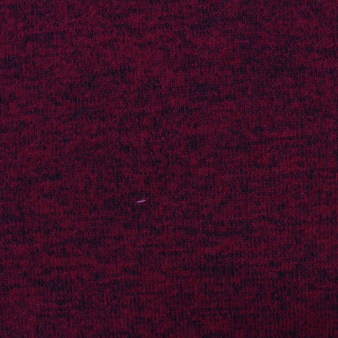 Burgundy Marl Chunky Knit, Viscose-Poly, 200 gsm