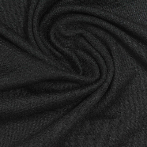 Polyester Viscose Stretch Crepe Fabric, 140 gsm, 150 cm — Black