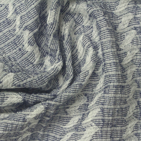 White Zigzag Crepe, Poly-Cotton