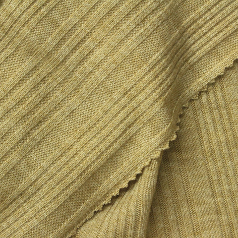 Brown Marl Rib Knit, Viscose-Poly, 220 gsm