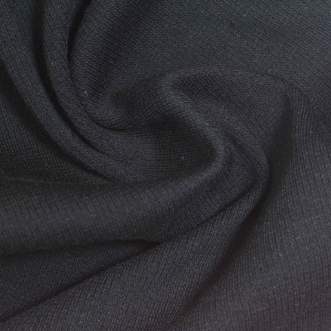 Black Rib Knit, Poly-Cotton
