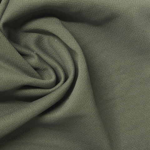 Olive Ribbed Crepe, Polyester