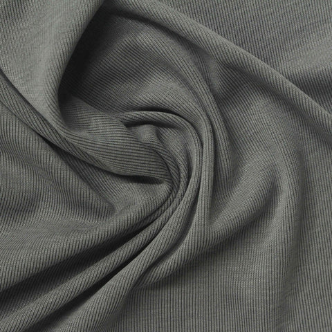 Charcoal Rib Knit, Viscose-Poly