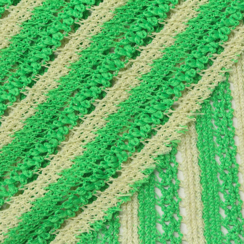 Green Vertical-Stripe Warp Knit, Polyester