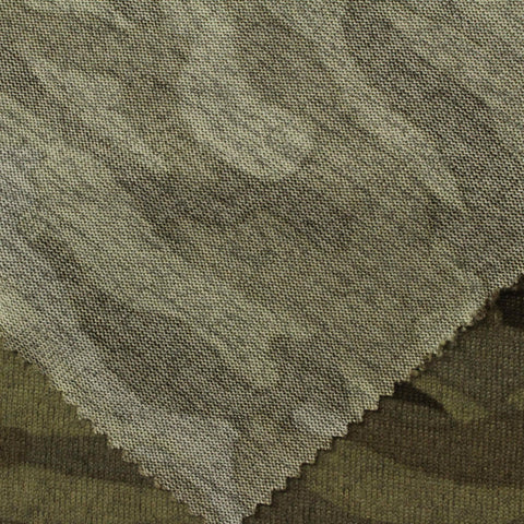 Green Camo Chunky Knit, Polyester, 195 gsm