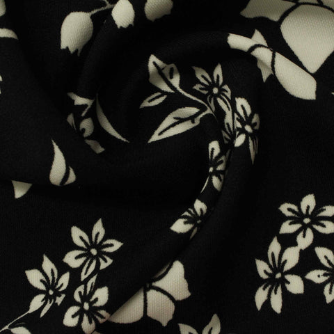 White Floral Jacquard, Polyester, 196 gsm