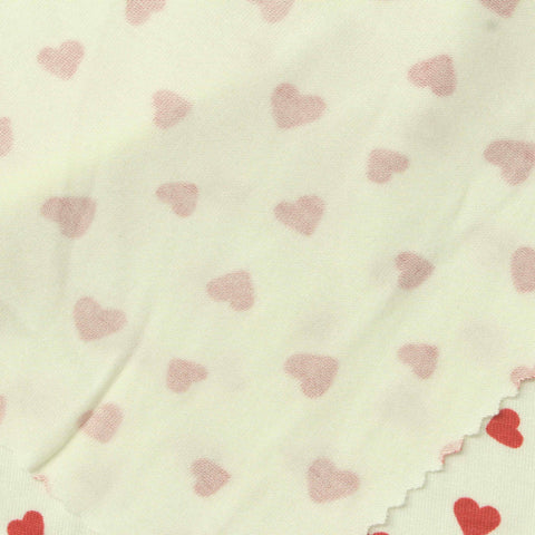 Red Hearts Jersey Knit, Viscose