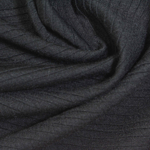 Striped Polyester Stretch Knit Fabric, 255 gsm, 155 cm — Grey