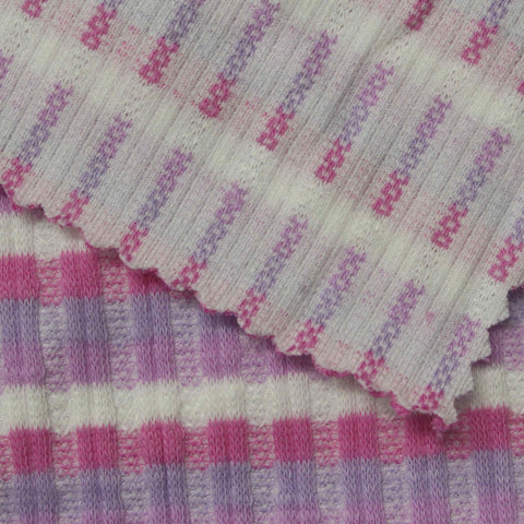 Pink Check Jacquard, Cotton-Poly, 240 gsm