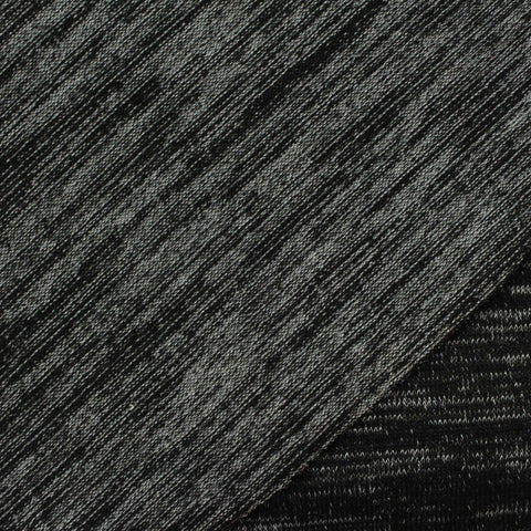 Black Marl Chunky Knit, Poly-Cotton, 270 gsm