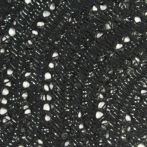 Black Openwork Lace, Nylon-Metallic