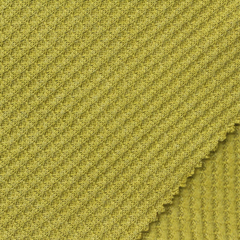 Brushed Polyester Waffle Knit Fabric, 240 gsm, 165 cm — Khaki