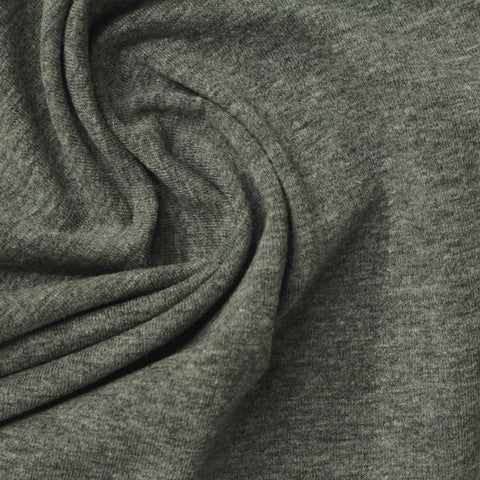 Heathered Grey Marl Jersey Knit, Cotton-Poly, 210 gsm