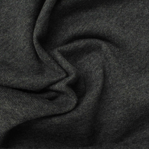 Dark Grey Marl French Terry, Cotton, 226 gsm