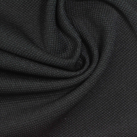Black Textured Waffle Knit, Polyester