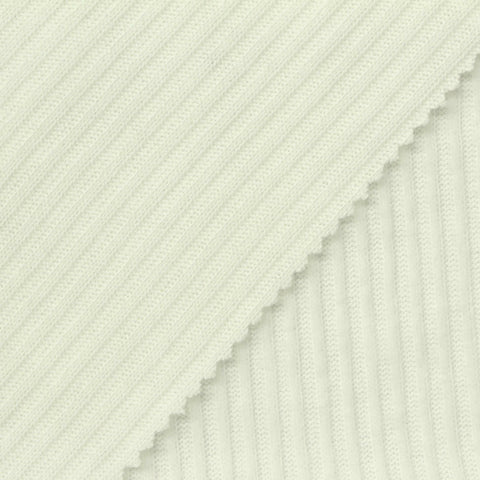 Off-White Rib Knit, Poly-Viscose