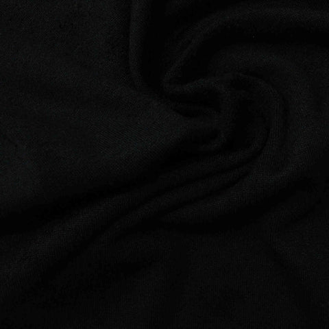100% Polyester French Terry Fabric, 258 gsm, 145 cm — Black