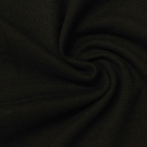 Brushed Cotton Polyester Interlock Knit Fabric, 280 gsm — Black