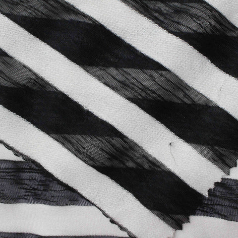 Black Horizontal-Stripe Knit, Poly-Viscose, 119 gsm