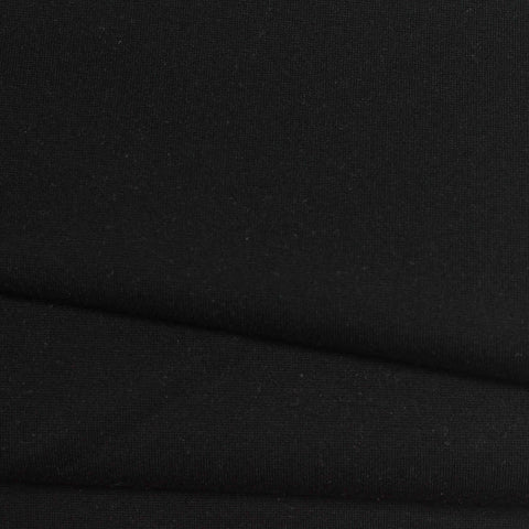 Viscose Nylon Stretch Ponte Knit Fabric, 410 gsm, 160 cm — Black, ref EF-266369