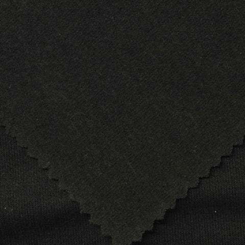 Brushed Polyester Cotton Scuba Knit Fabric, 250 gsm, 165 cm — Black