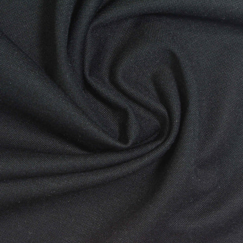 Viscose Nylon Stretch Piqué Knit Fabric, 250 gsm, 160 cm — Black