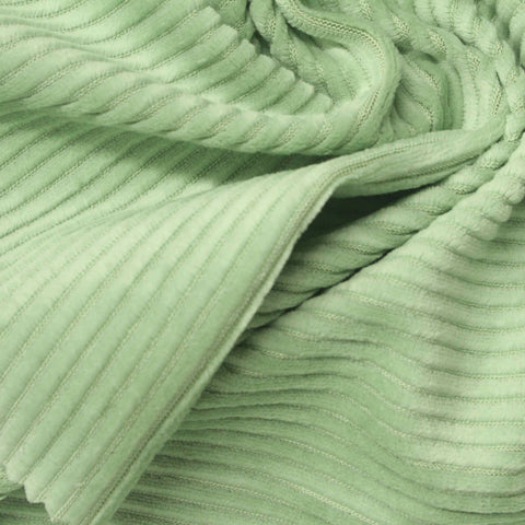 Cotton Polyester Stretch Velvet Fabric, 235 gsm, 170 cm — Green