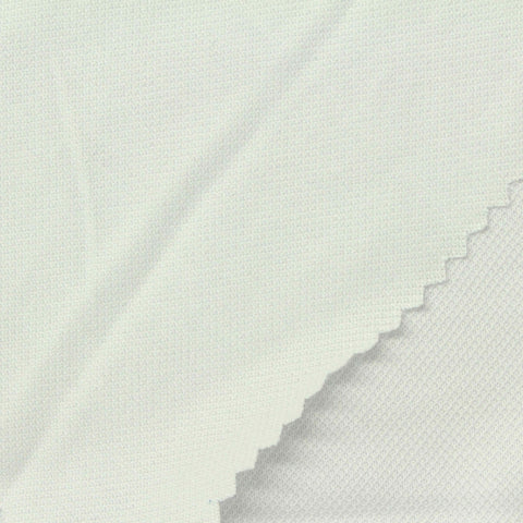100% Cotton Piqué Knit Fabric, 180 gsm, 163 cm — White