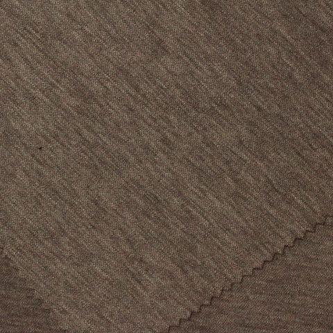 Brown Marl Interlock Knit, Poly-Viscose, 175 gsm