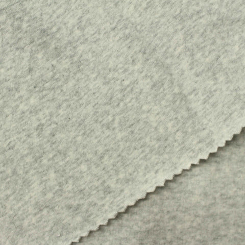 Grey Marl Rib Knit, Cotton, 320 gsm