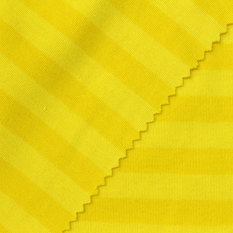 Yellow Stripe Interlock Knit, Cotton-Viscose