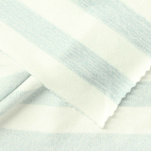 Pale Aqua Stripe Jersey Knit, Polyester