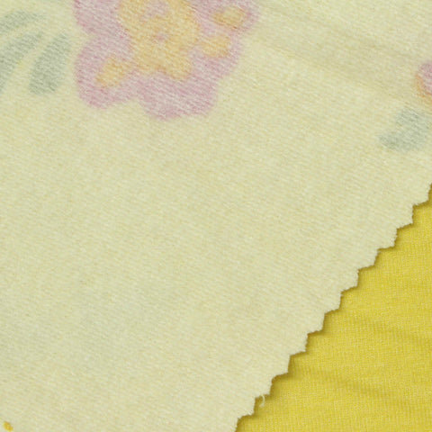 White Bold-Floral French Terry, Poly-Viscose
