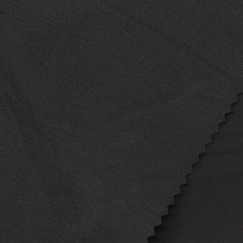 Brushed Nylon Stretch Woven Fabric, 240 gsm, 140 cm — Black