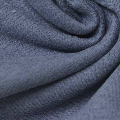 Heathered Blue-Grey Marl French Terry, Cotton-Poly