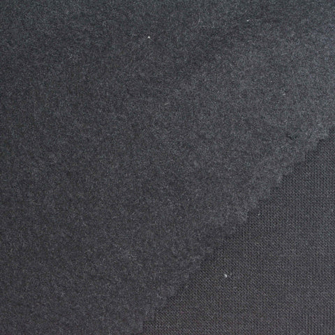 Brushed Cotton Polyester French Terry Fabric, 280 gsm, 185 cm — Grey