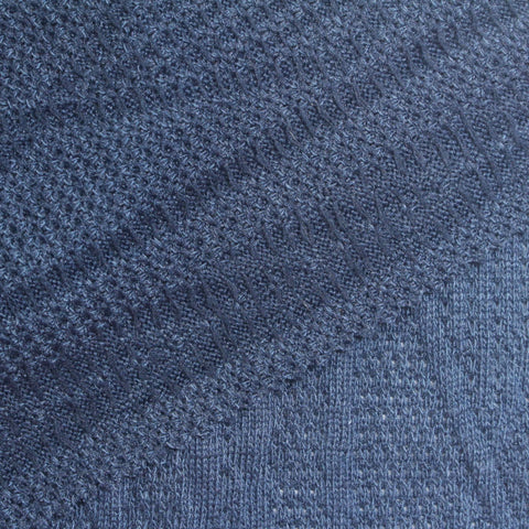 Blue Openwork Chunky Knit, Polyester, 292 gsm