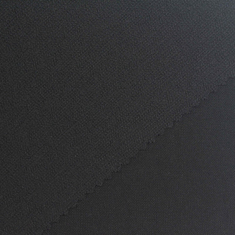 Polyester Stretch Interlock Knit Fabric, 260 gsm, 160 cm — Black