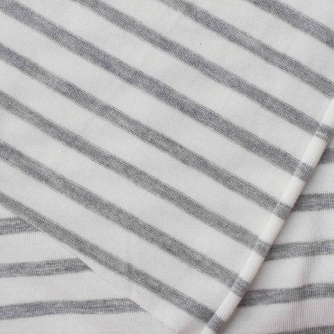 Grey Horizontal-Stripe Knit, Viscose, 189 gsm
